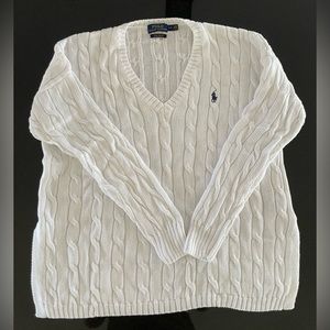White polo Ralph Lauren sweater